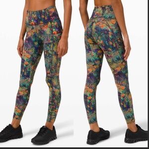 LULULEMON FAST AND FREE  - 25" Glitch Tapestry Starlight SIZE 10